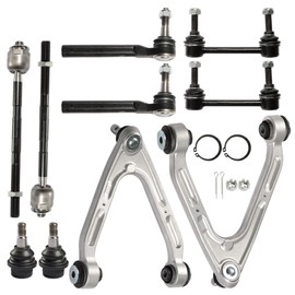 GXYWADY 10Pcs Front Upper and Lower Control Arm Ball Joint Tie Rod End Sway Bar Link LH & RH Replacement for Hummer H3 2006-2010 ES800762 EV800609 K500250 K750185 K621675 K621676