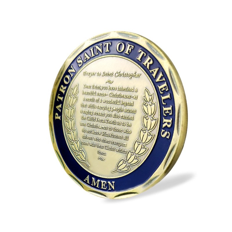 Patron Saint of Travelers Prayer Commemorative Coin St Christopher Challenge
