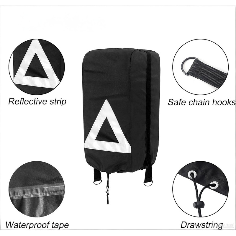 2PCS Electric Tongue Jack Cover with Reflective Strip-600D Oxford Fabric