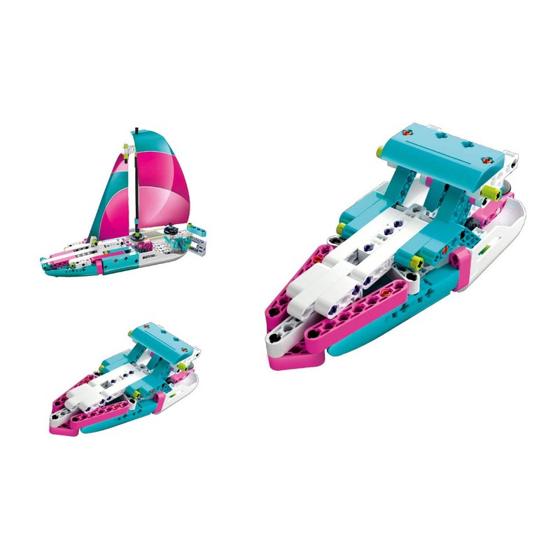 Clementoni 61878 Lab-Sailing Yacht and Speedboat, Multi-Colour