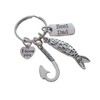 Fishing Charm Keychain with Hook & Fish Charm, I Love