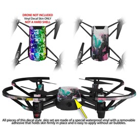 Skin Decal Wrap 2 Pack for DJI Ryze Tello Drone Rainbow Graffiti Drone NOT Included