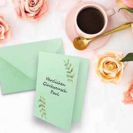 FarbenFroh DIN B6 Folding Card Set with Envelopes in Mint 120 x 170 mm Ideal for Invitation Cards, Wedding, Christening, Communion, Confirmation, Pack of 10