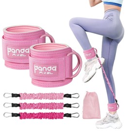 Ankle Resistance Bands with Cuffs, Ankle Weights for Leg Butt, Ankle Resistance Band for Kickbacks Hip Fitness Training, Glutes Workout Equipment (【Entry Level】-10-30LB-A Set-Pink)