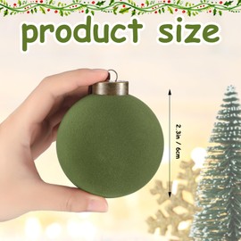 Liliful 15 Pcs Velvet Christmas Balls Bulk Flocked Christmas Tree Ball Ornaments Plastic Balls Xmas Decorative Hanging Ornaments Christmas Tree Decoration (Green,2.36 Inch)