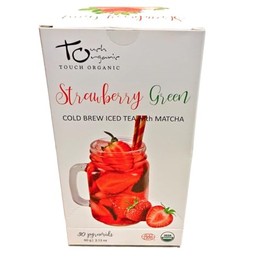 Generic Iced Tea Cold Brew STRAWBERRY GREEN Tea w/Matcha 30 Pyramids by Touch Organic