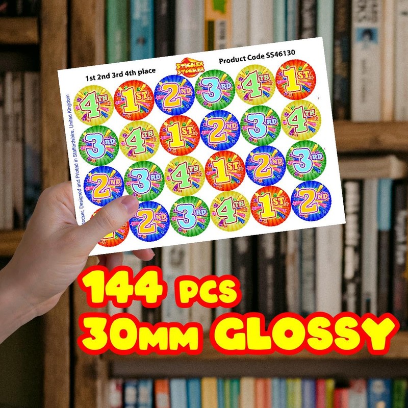 144 1st 2nd 3rd 4th Place Sports Day Star Stickers