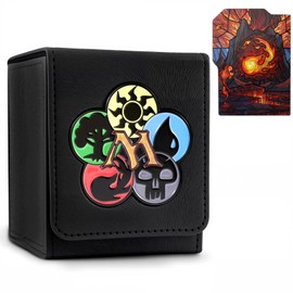 Card Deck Box for YGO MTG 3D sculpted relief Deck Box 110 Card Storage Box Trading Games Leather Storage with divider (MTG)