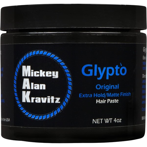 Glypto Blue (the Original) Concentrated Extra Hold Sculpting Hair Paste, Matte Finish, Water Base, Non Comedogenic, Won't Clog Pores