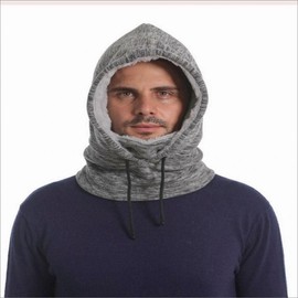 Men and women winter brushed lining fur lining balaclava hooded neck warmer Cold protection purple/FREE