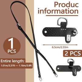 BangBoom Purse Straps Replacement Compatible with Women Handbag, Punch-Free Leather Mini Bag Strap, Adjustable Crossbody & Shoulder Bags Conversion Kit for Females Girls Ladies (Black)