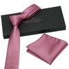 2.4" Dusty Rose Skinny Tie for Wedding Solid Formal Slim