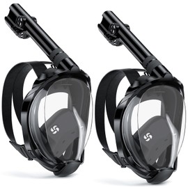 W WSTOO Full Face Snorkel Mask Adults,Suitable for Beginners Dry Top Snorkeling Gear,Can Your Mouth or Nose to Breathe,180 Degrees Panoramic View,Anti-Fog Anti-Leak,Summer Travel and Vacationing Gifts