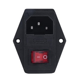 3 Pin IEC320 C14 Inlet Module Plug Fuse Switch Male Socket 10A 250V