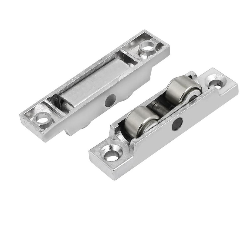 sourcing map 4 x Zinc Alloy Double Roller Sliding Door