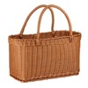 PP rattan picnic basket handle picnic bag brown, medium /