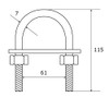 aiai Long-leg U-Bolt Set 15-821 0.31 x 4.33 x 2.83