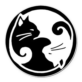 CafePress Yin Yang Cats 5.5" Round Car Magnet Magnetic Bumper Display