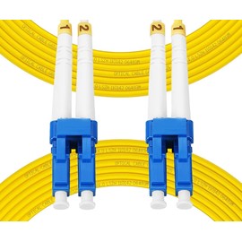 Fibergaga 5m(16ft) OS2 LC to LC Fiber Patch Cable Duplex Singlemode Length Option: 0.5M(1.6ft)-100M(328ft) 9/125µm 2.0mm Cable Diameter Fiber Optic Cable, OS1/OS2 Compatible