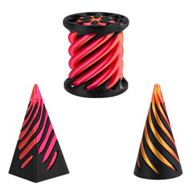 3pcs Impossible Cones, 3D-Printed Spiral Cone Pyramid Cylinder Passthrough Sculpture Spiral Cone Toy Mini Vortex Thread Illusion Fidget Desktop Decoration Souvenir Gift for Stress Releasing