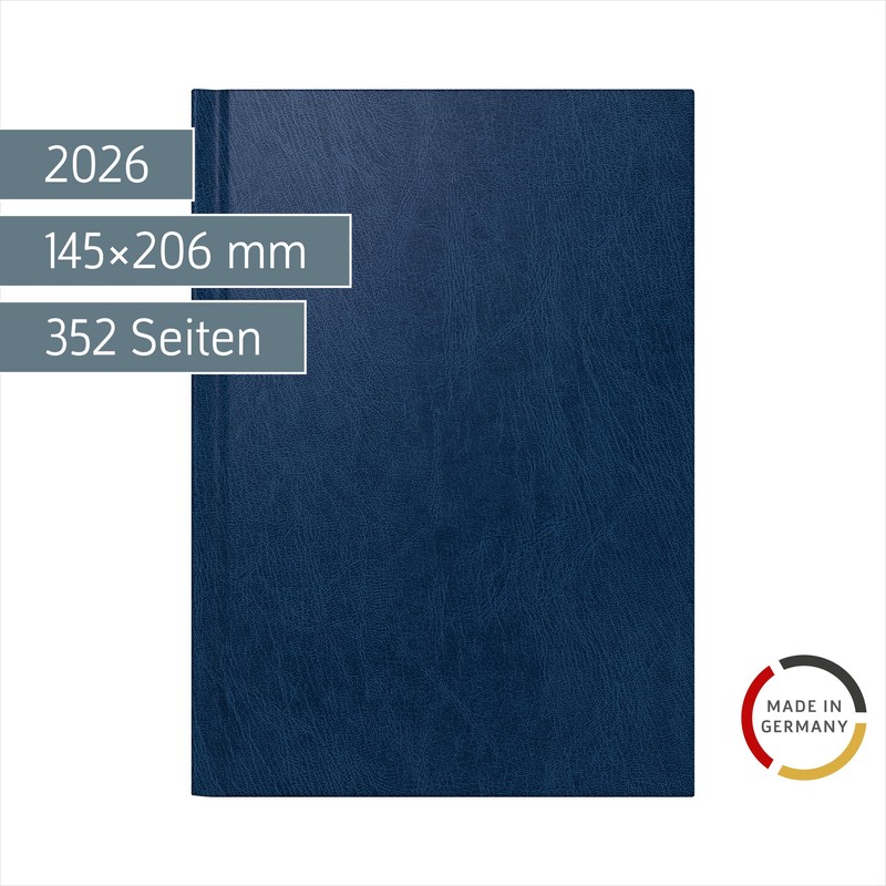 BRUNNEN Book Calendar Model 795 2026 | A5, Plastic, Blue
