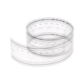 HARFINGTON Film Flexible Ruler 60cm/23.62" 0.1mm Scale PET Plastic Folding Straight Ruler Calibration Measuring Tool for Factory, Transparent