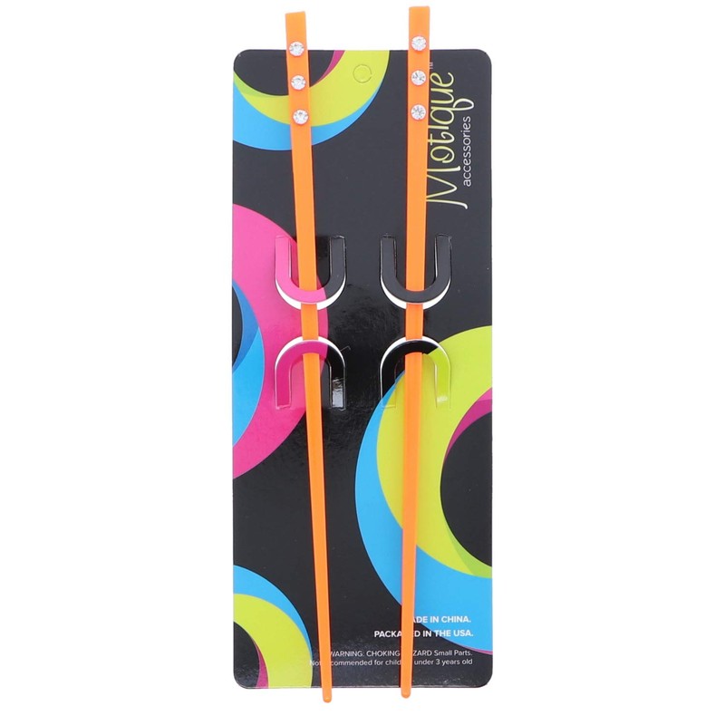 Set of 2 Hair Sticks with 3 Diamonds Chopsticks -