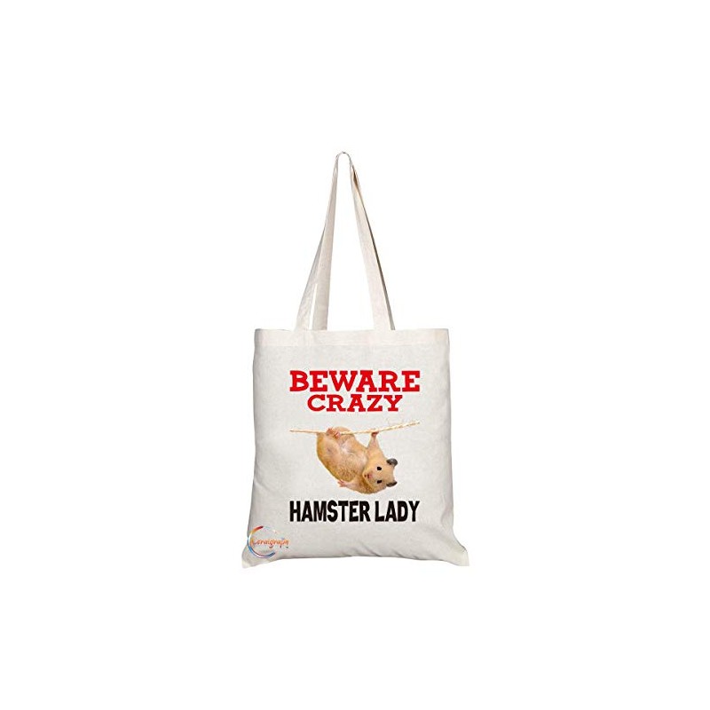 Coralgraph Inc TB389 Beware Crazy Hamster Lady Novelty Present Gift