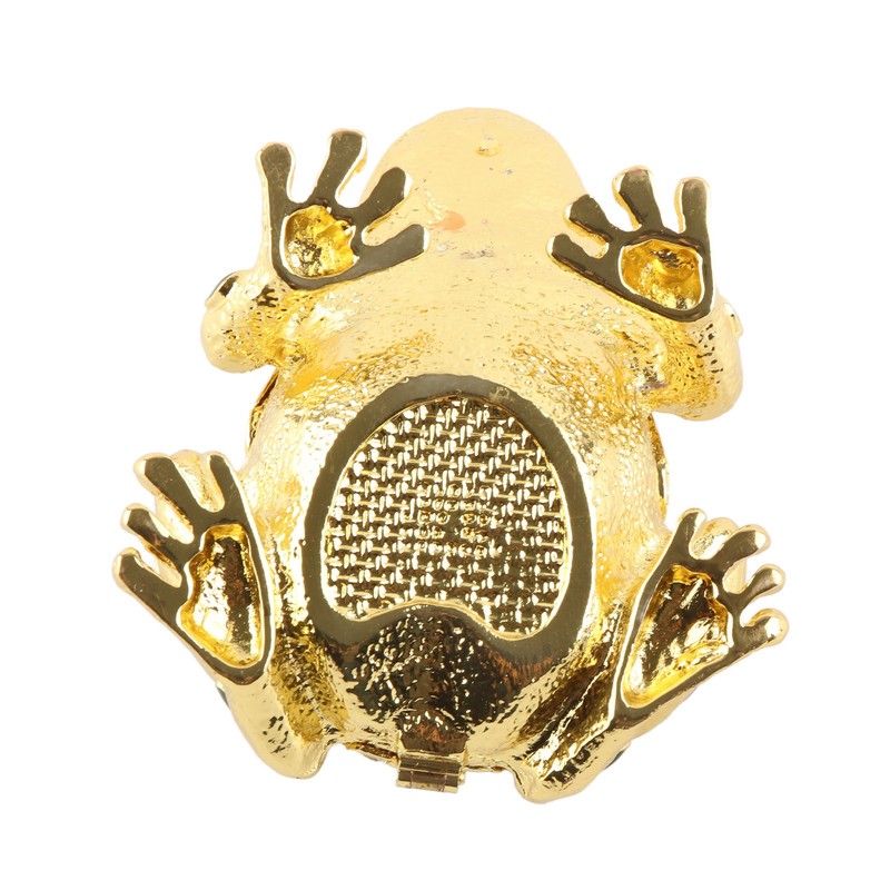Rhinestone Frog Jewelry Box Painted Electroplated Frog Figurine Jewelry Boxes
