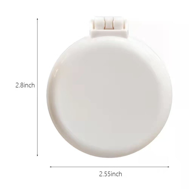 Folding Hair Brush with Mirror for Purse/Pocket,Round Mini Compact Massage