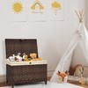 Honjourai Wicker Storage Basket with Lid,Rattan Shelf Basket with Removable