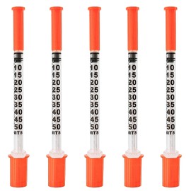 U-100 0.5cc/mL Syringes with 31G 5/16 inch (8mm) Needles Scientific Lab,Individual Package Pack of 100