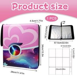 JYGDNAC Card Binder 9 Pocket,900 Double Sided Pockets with 50 Removable Sleeves,Sturdy Card Holder Folders for MTG,TCG,Sport,Football,Business,Baseball Collector Card & Game Cards. (Pink)