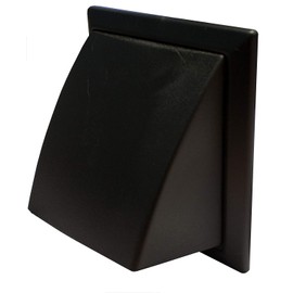 Cowled Grille 100mm / 4" Black External Exterior Ducting Air Vent Round Spigot & Damper