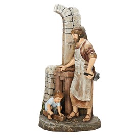 Joseph's Studio by Roman - Carpenter's Apprentice Figure, Life of Christ, Renaissance Collection, 12.75" H, Resin and Stone, Religious Gift, Decoration, Collection, Durable, Long Lasting