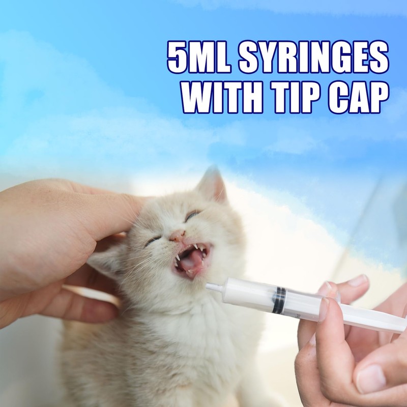 50Pcs 5ml Syringes With Caps for Refilling and Measuring Liquids,