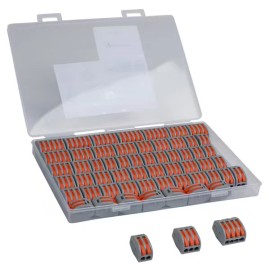 Parts Express 59-Pack Quick Lever Wire Nut Connectors Electrical Kit 2/3/4/5 Conductor Combina