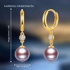 JAXXEL Purple Pearl Earrings for Women, Fishhook Pearl Drop Earrings