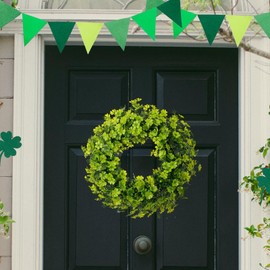 Perfeclan St. Patrick's Day Kranz ST. Day Dekor Grüner Kranz Vier blättriges für Haustür für Fenster