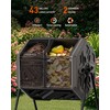 THEGROW'ING Updated 43 Gallon Compost Bin Outdoor, Fast Assemble Tumbling