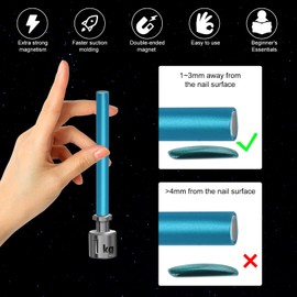 vnjaoi Professional Double-head Magnet Stick Wand, Upgrade Strong Nail Magnets for 3D Magnetic Cat Eye Gel Magic Nail Art Manicure Tool (Blue)