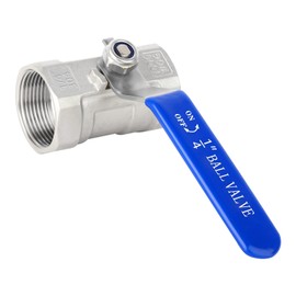 Ball Valve, 1/4 Inch Stainless Steel Ball Valve, Mini Ball Valve Made of 304 Stainless Steel with Lever Handle, Reduces Port Pipe Ball Valve with Internal Thread, Manual Shut-off Valve with Blue
