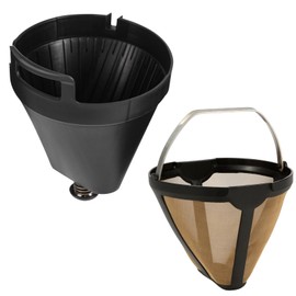 Permanent CE250 CE251 Filter Basket Holder & Gold Tone Filter Set，Compatible with Ninja 12-Cup Programmable Coffee Brewer CE200, CE200BRN, CE200C, CE201, CE201BRN, CE201C