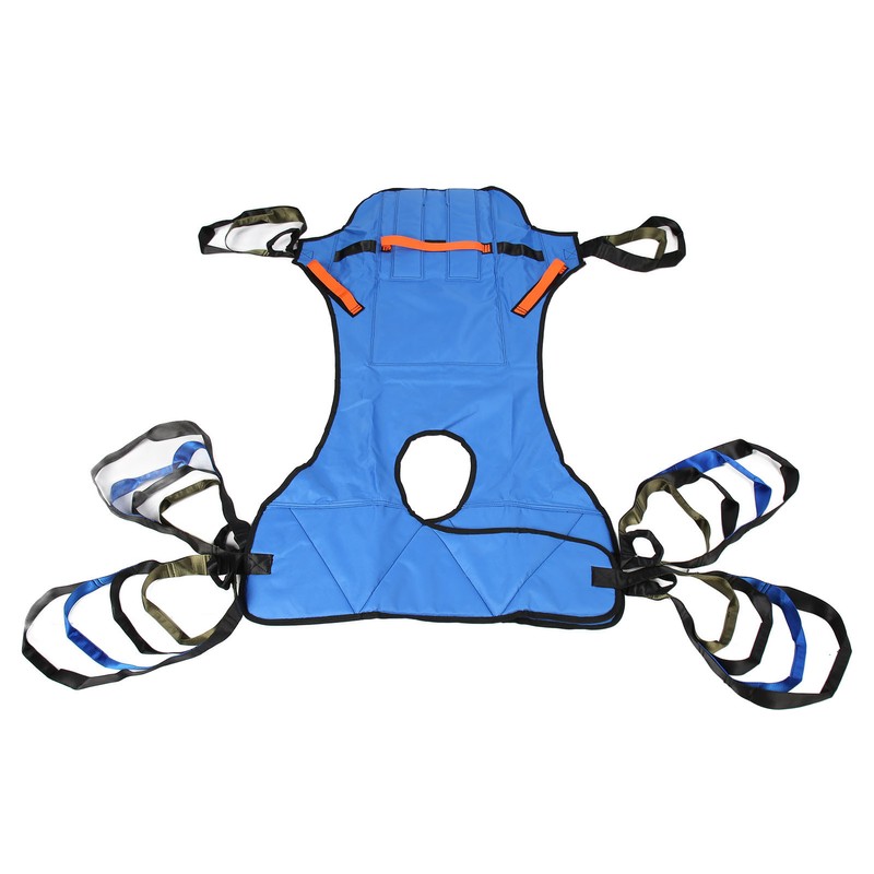 Patient Full Body Lift Sling Royalblue Head Support Toileting Transfer