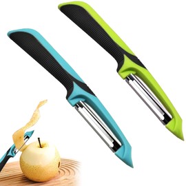 2 Pcs Vegetable Peelers for Kitchen Stainless Steel Peelers for Kitchen Potato Peeler with Non-Slip Handles and Rotary Blades for Kitchen Melons and Fruits