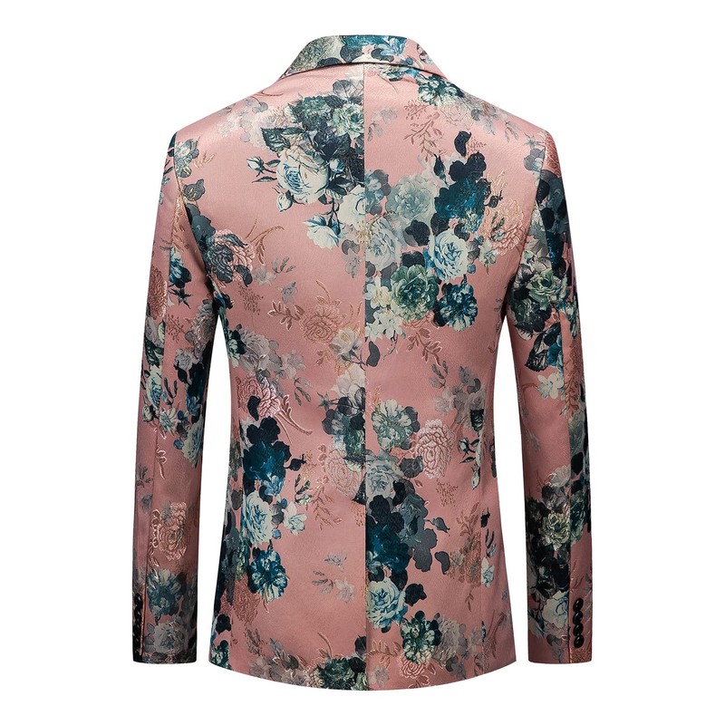 MOGU Mens Floral Printed Blazer Jacket Sports Coat US Size