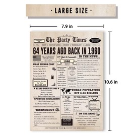 Londue 64th Birthday Card, Funny 64th Birthday Gifts for Women Men, Large Birthday Card Gifts for 64 Year Old Mom Dad Husband Wife. Retro 64th Bday Decorations Ideas