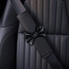 Dotesy 2PCS Cute Bow Leather Car Seat Belt Cover Pads,
