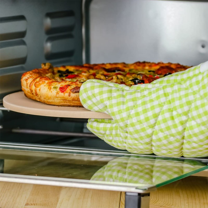 OVENTE 13" Round Pizza Stone for Oven and Grill, Heat