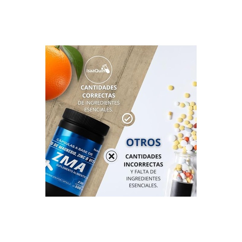 Zma Citrato Magnesio Zinc Vitamina Cápsulas 230 500 Suplemento Alimenticio